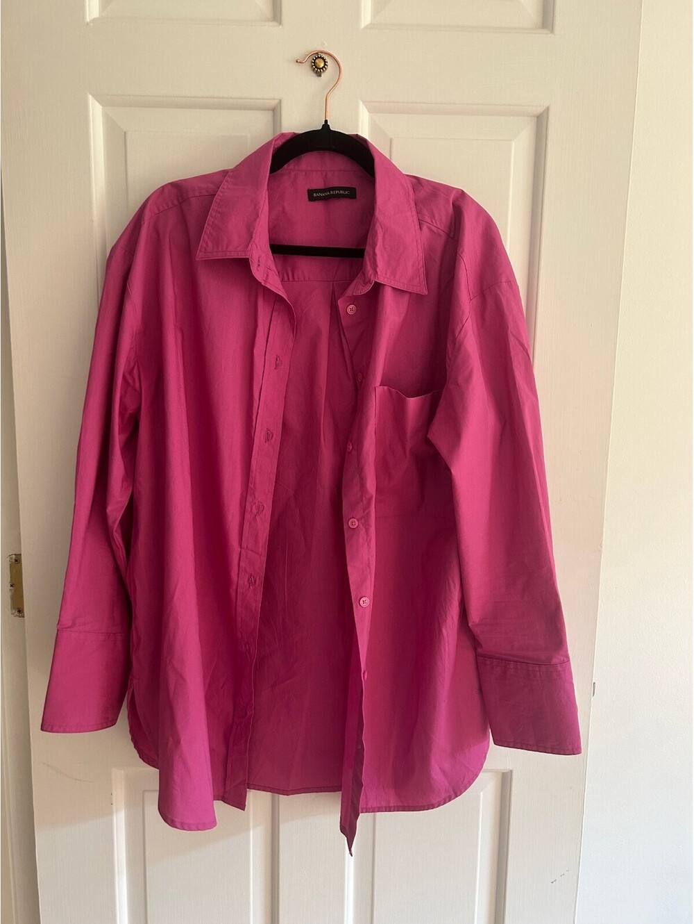 Banana Republic Pink Boyfriend Button Down Shirt Long Sleeve Women's XL